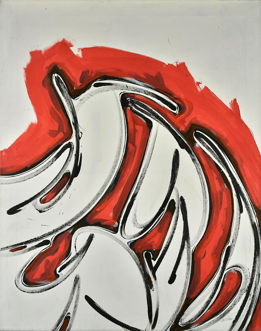 Gianni Asdrubali (1955) Senza titolo 1990: Olio su tela, cm. 100x78,5 Sul verso: firma e data.