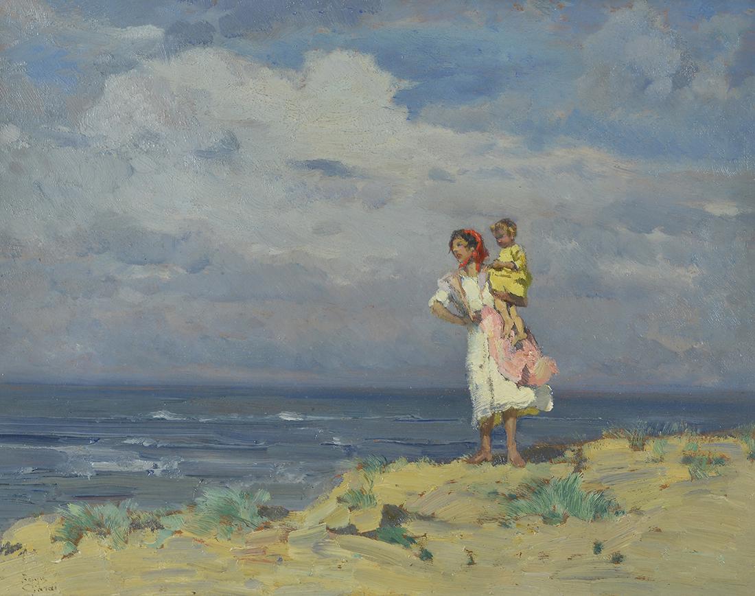 Beppe Ciardi (1875-1932) Madre e figlia sulla spiaggia (1 of 1)