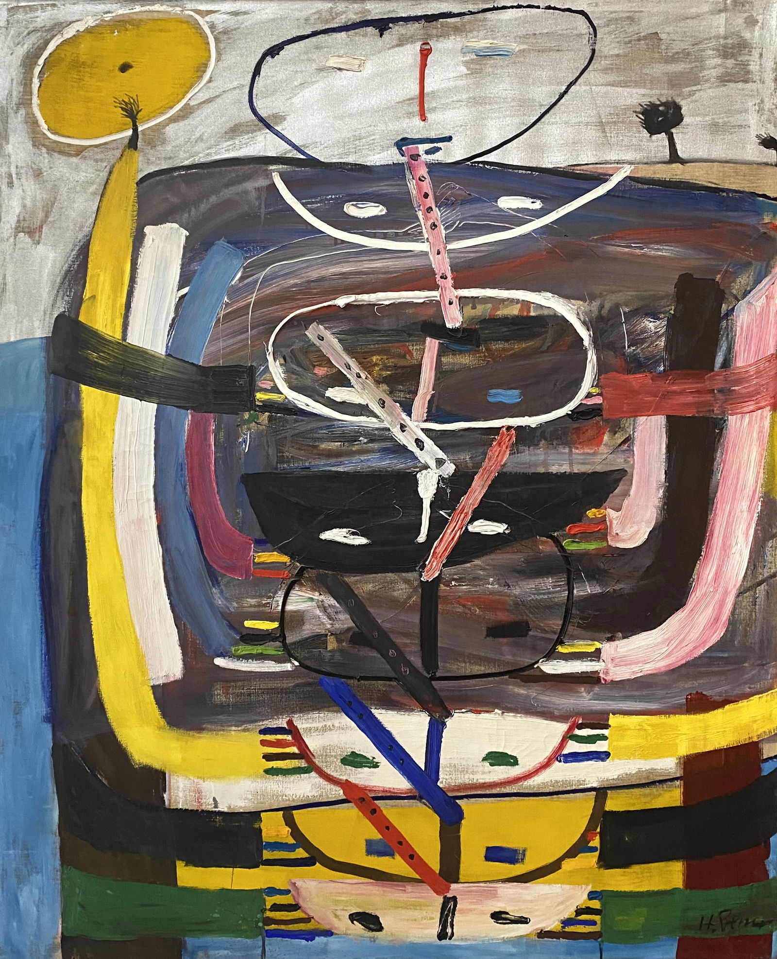 Heimrad Prem (1934-1978) Senza titolo (1965): Olio su tela, cm. 120x100 Firma in basso a destra.