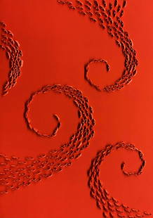 Riccardo Gusmaroli (1963) Senza titolo 2009: Barche di carta su tela, cm. 100x70 Sul verso: firma e data; timbro Galleria Tega, Milano.