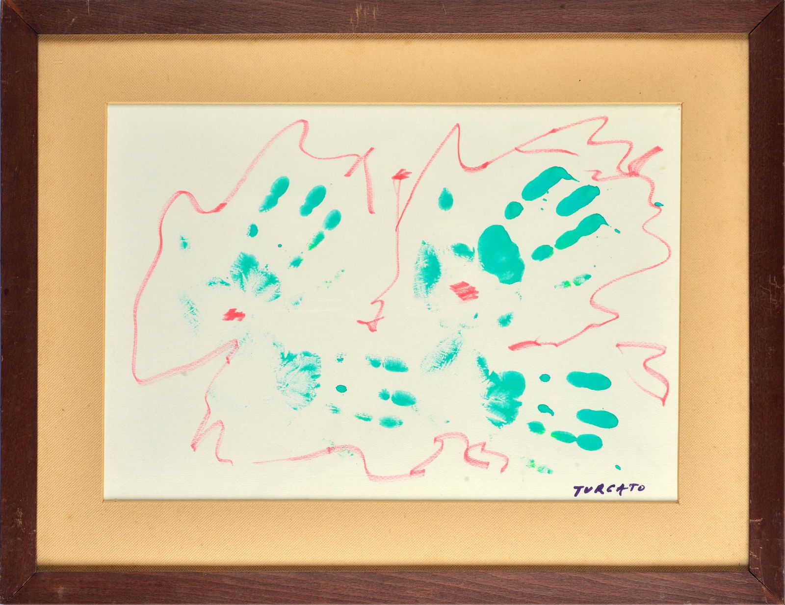 Giulio Turcato (Mantova 1912-Roma 1995) Senza titolo: Acquerelli su carta, cm. 32x47. Firma in basso a destra.