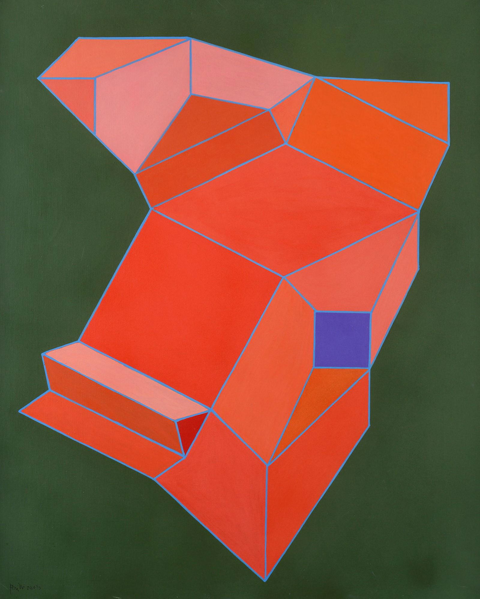 Achille Perilli (Roma, 1927 - 2021) - Il fesodei, 2005: Tecnica mista su tela, cm. 81x65. Firma e data in basso a sinistra. Sul verso: firma, data e titolo. Certificato di autenticitÃ dell'autore.