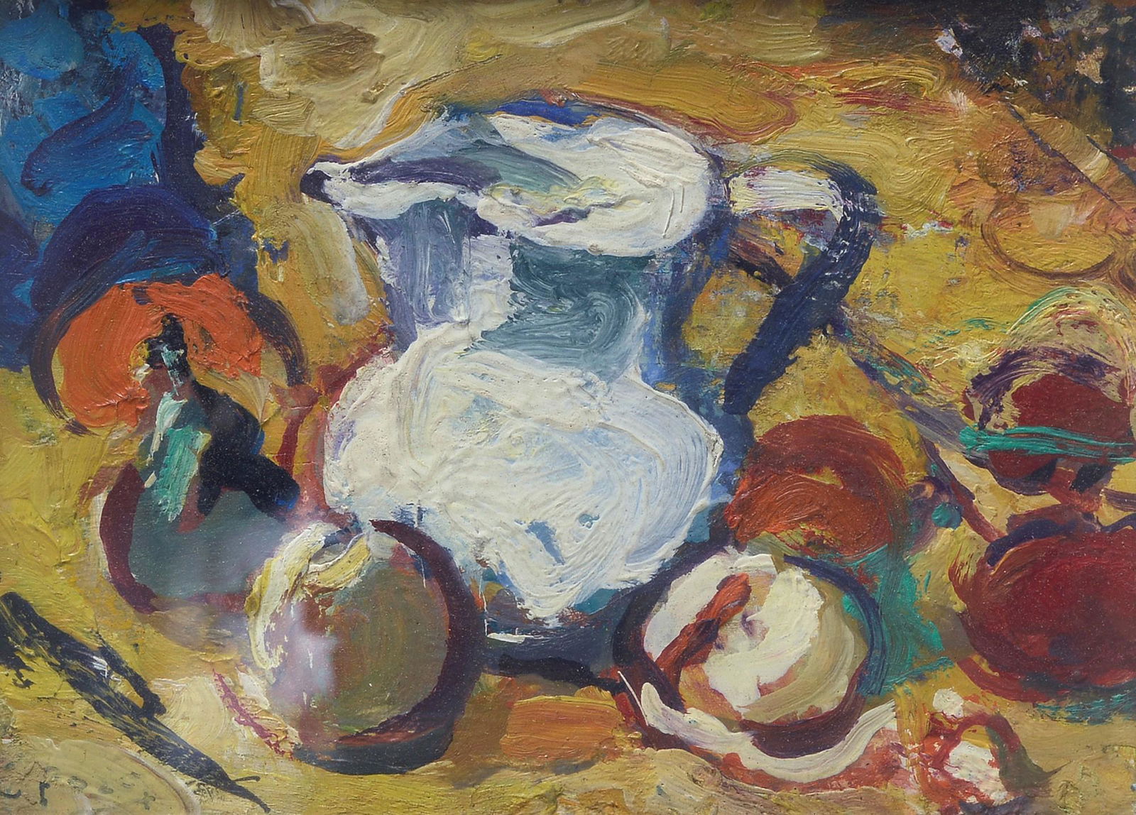 Ennio Pozzi (Sesto Fiorentino, 1893 - 1972) - Natura morta: Olio su compensato, cm. 10x15. Firma in basso a sinistra. Bibliografia: 2006, i 10x15 di Gianfranco Pancani, Una collezione particolare di arte italiana del Novecento, C. Caneva, Edifir, p. 118, n. 23