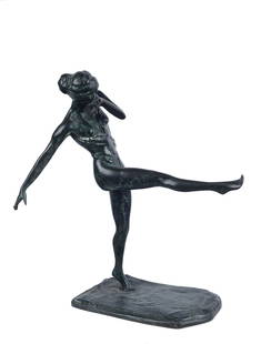 Paolo Troubetzkoy (Verbania, 1866 - Pallanza, 1938) - Ballerina: Firma alla base. Scultura in bronzo, cm. 33x23.