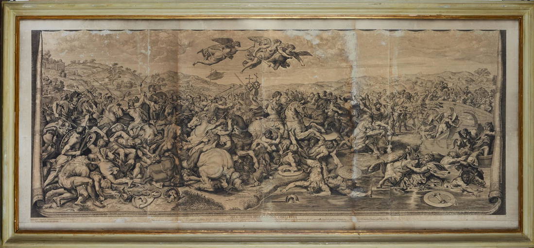 Pietro Aquila (marsala , 1630 Alcamo, 1692) La Battaglia Di Ponte Milvio (da Raffaello) Pietro Aquila (marsala , 1630 Alcamo, 1692) La Battaglia Di Ponte Milvio (da Raffaello)