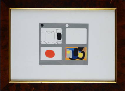 Alberto Burri (Citta' Di Castello, 1915 - Nizza, 1995) - Lettere - F: Serigrafia a colori, mm. 350x500; es. 30/90. Firma in basso a destra; tiratura in basso a sinistra. Dalla Cartella Lettere composta di sei serigrafie. Bibliografia: 2003, Burri Grafica Opera Completa,