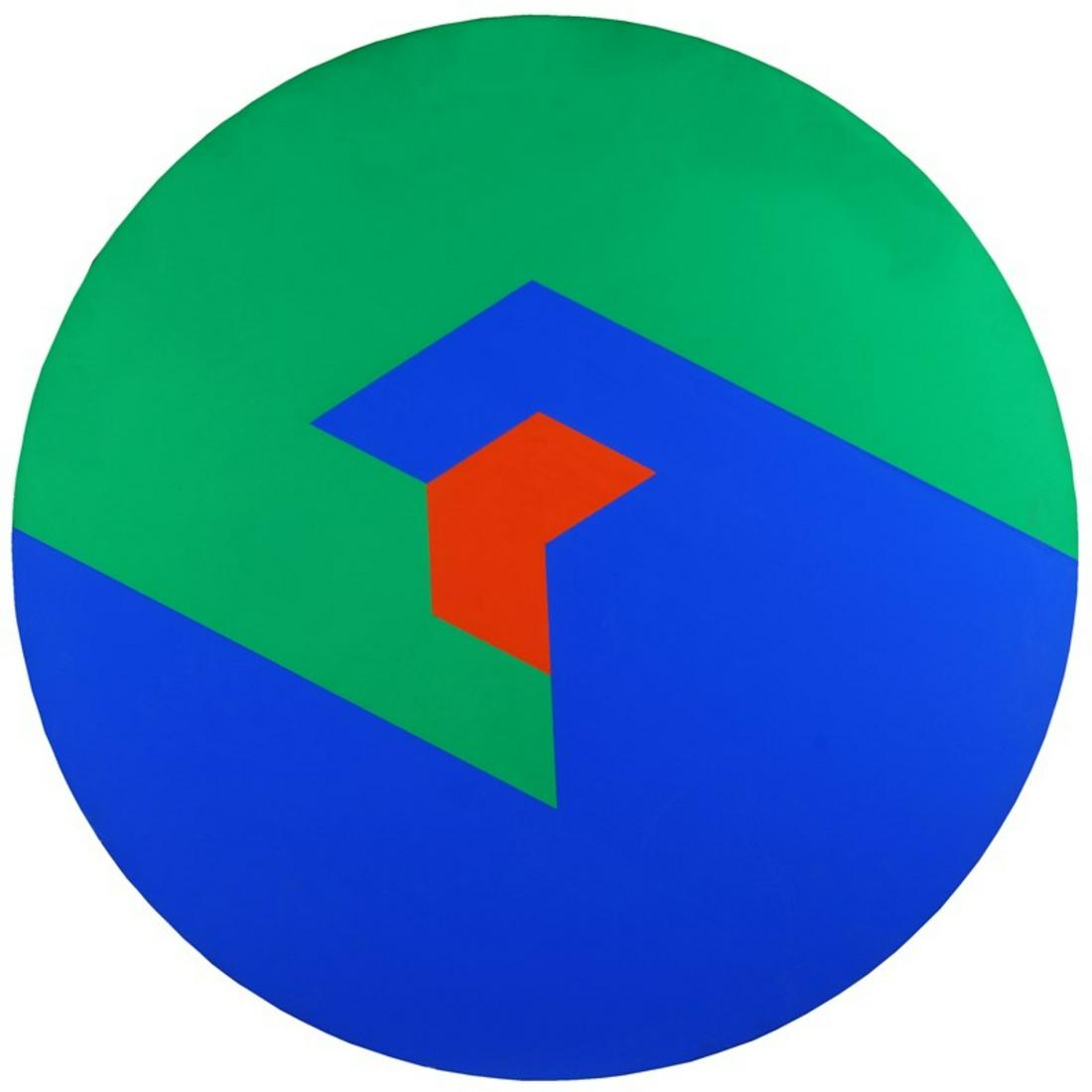 Edoardo Landi (Padova, 1937)- C.V.I.S.: Acrilico su tavola, cm. 90 diam.. Sul verso: firma, data e titolo. Autentica dell'autore su foto.