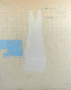 Piero Pizzi Cannella (Roma, 1955)- Sospeso per amore: Olio su tela, cm. 202x157. Data e titolo in basso a destra. Sul verso: firma. Autentica dell'autore su foto.