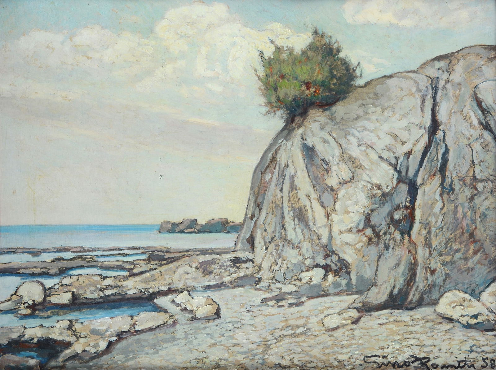 Gino Romiti (Livorno, 1881 - 1967) - Scogliera di Antignano (1 of 3)
