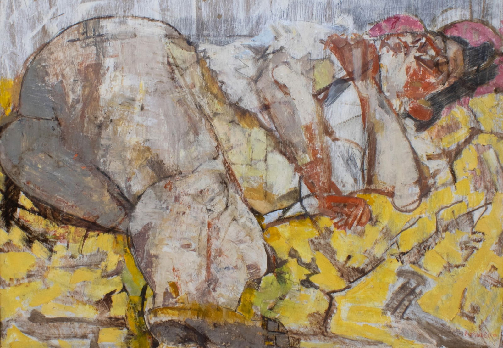 Fausto Pirandello (Roma, 1899 - 1975) - Nudo disteso: Olio su cartone, cm. 52x70. Firma in basso a destra. Esposizioni: 2023, Noi: Una Collezione, 23 marzo - 6 aprile, Elena Pontiggia, Sala espositiva CNC, Milano (ripr. in cat). Bibliografia: 1991, Faust