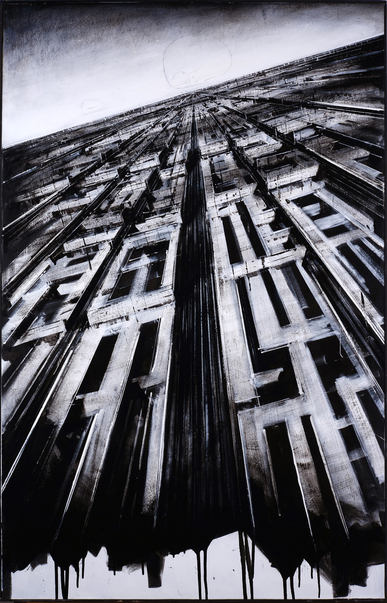 Jonathan Guaitamacchi (Londra, 1961) - British Black Target: Olio su tela riportata su tavola, cm. 125x80. Sul verso: firma e titolo. Autentica dell'autore su foto.