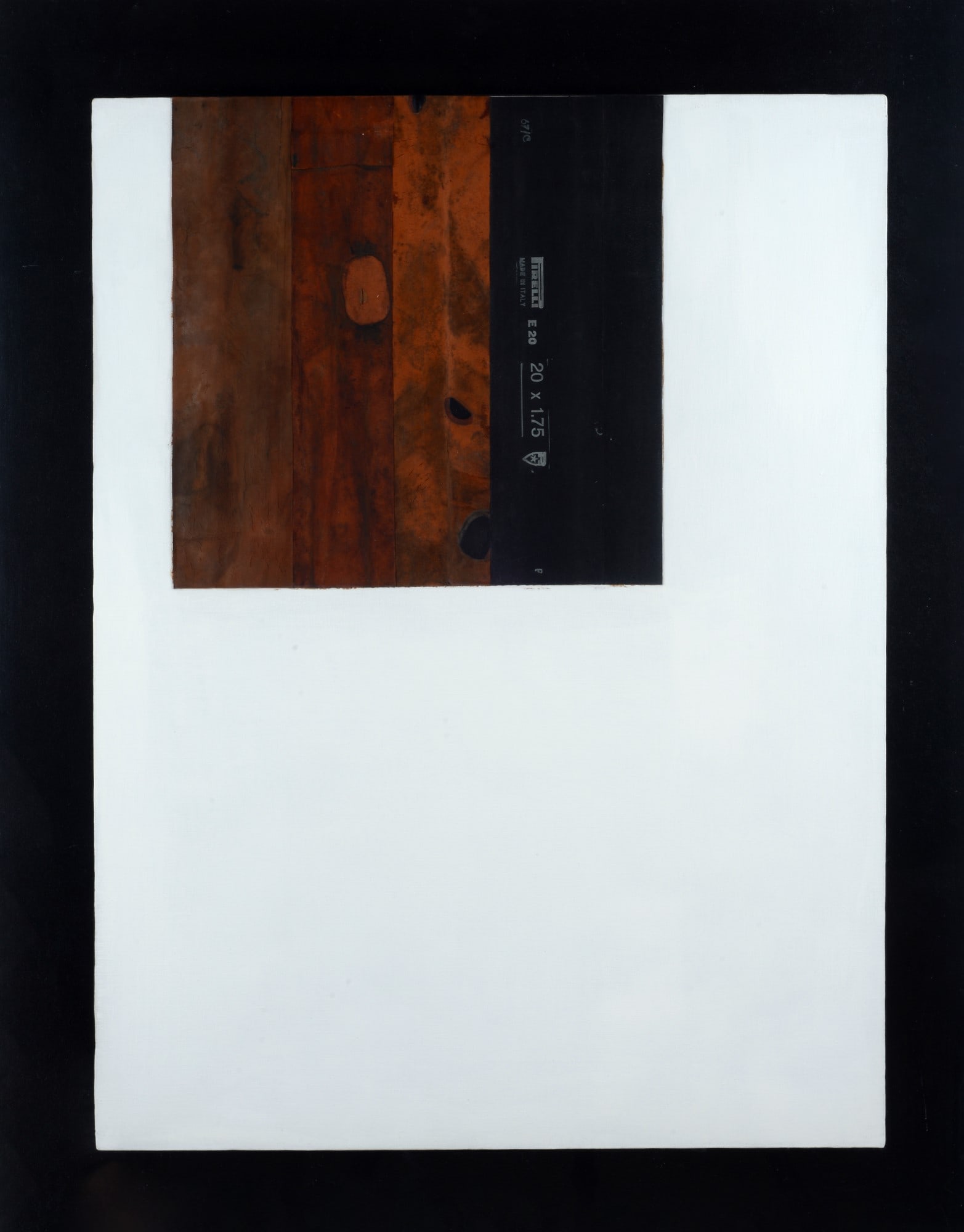 Carol Rama (Torino, 1918 - Torino, 2015) - Smentire il bianco: Tecnica mista su tela, cm. 79,5x60,5. Provenienza: Collezione privata, Torino; Carlina Galleria d'Arte, Torino: Galerie Haas, Zurigo.Esposizioni: 2003, Carol Rama: Il Rosso e il Nero, maggio - luglio,