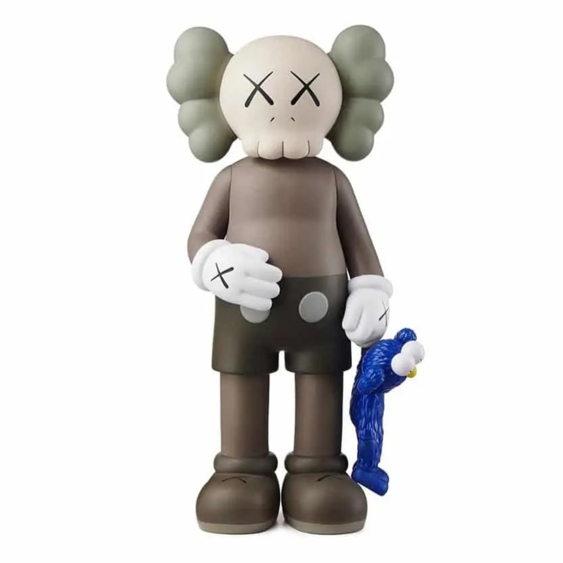 Kaws (Brian Donnelly) (Jersey City, 1974) - KAWS - Share (Brown) (2020): Kaws, share (brown) original fake - edizione aperta edita da medicom toy, giappone. Presenta nella parte inferiore dei piedi il timbro medicom toy. cm. 32?15?7,6
