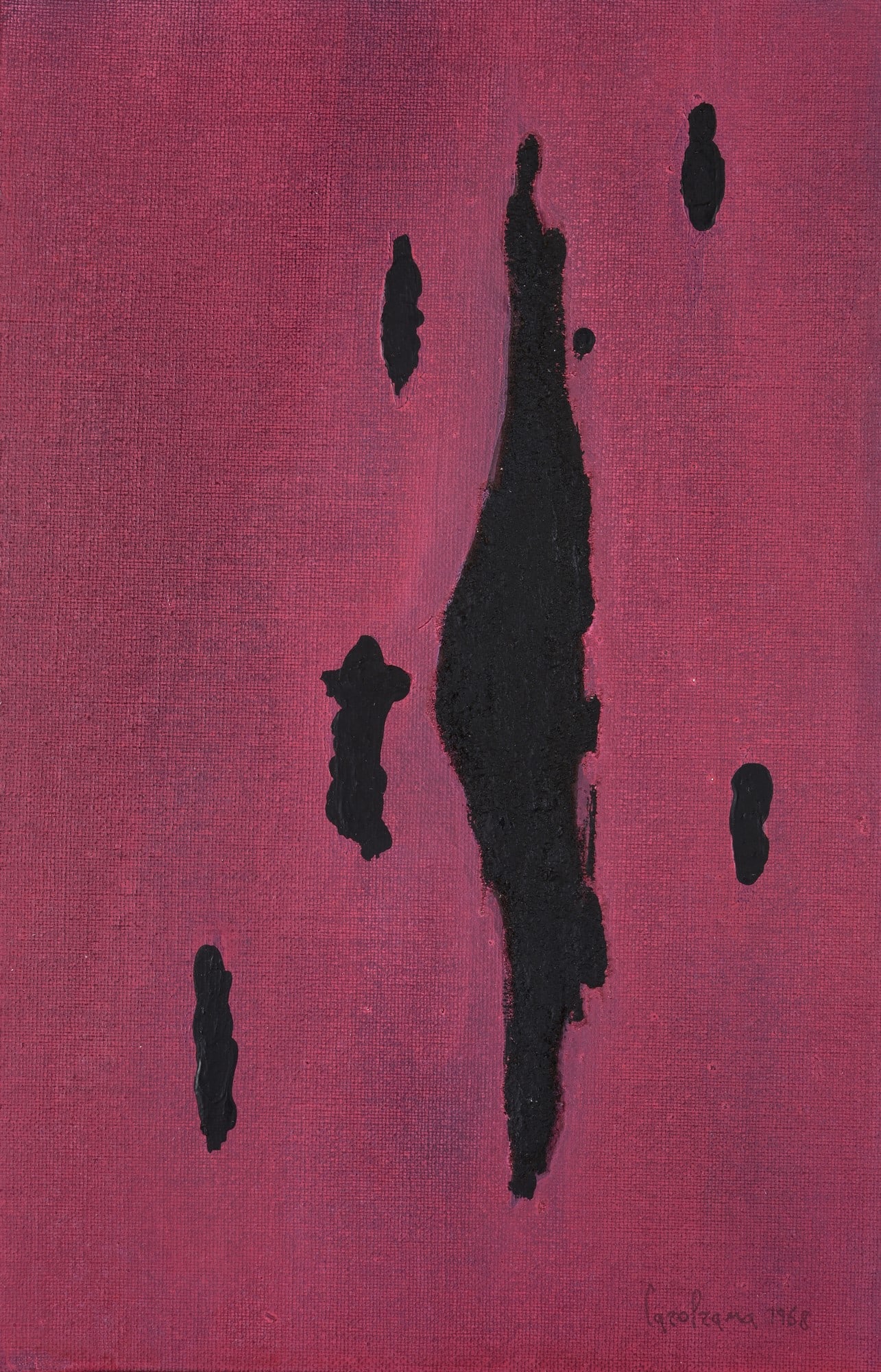 Carol Rama (Torino, 1918 - Torino, 2015) - Senza titolo, 1968: Tecnica mista su masonite, cm. 30x20. Firma e data in basso a destra. Autentica dell'Archivio CarolRama su foto.?