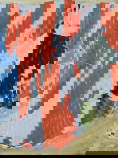 Mimmo Rotella (Catanzaro, 1918 - Milano, 2006) - Stai attento al giardino, 2001: Collage e tecnica mista su tela, cm. 40x30. Firma in basso a sinistra. Sul verso: data e titolo. L'opera ? archiviata presso l'Archivio Mimmo Rotella a cura del Prof. Piero Mascitti, con n. 4030/DC/01