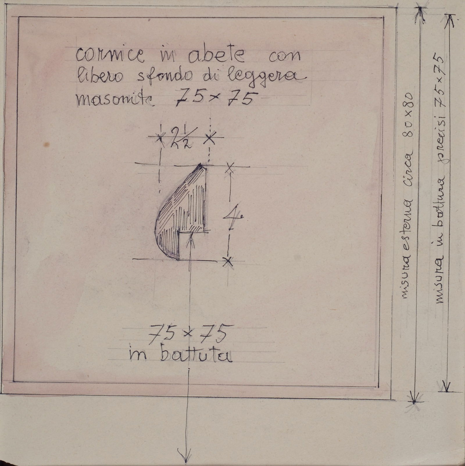 Fortunato Depero (Fondo, 1892 - Rovereto, 1960) - Allestimento del Museo Depero, (1957-58): Matita su carta, cm. 24X34.Certificato Archivio unico per il catalogo delle opere futuriste di Fortunato Depero, rep, num. FD-3799-DIS