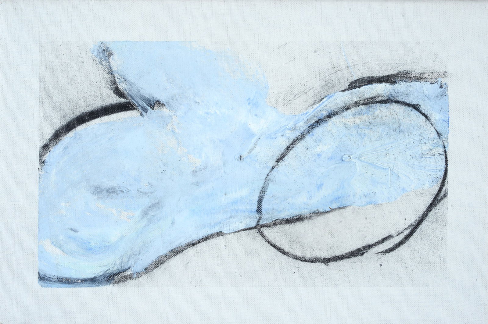 Mario Schifano (Homs, 1934 - Roma, 1998) - Senza titolo: Smalto e carboncino su tela, cm. 20x30. Sul verso: firma e porzione di etichetta Archivio Generale dell'Opera Pittorica di Mario Schifano con n. 501/97. Autentica dell'archivio, su fotocopia.