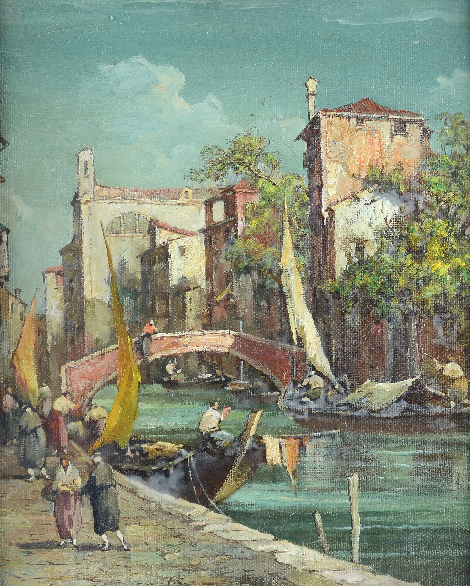 E. Zeno (1888 - 1956) - Canale con ponte (1 of 3)