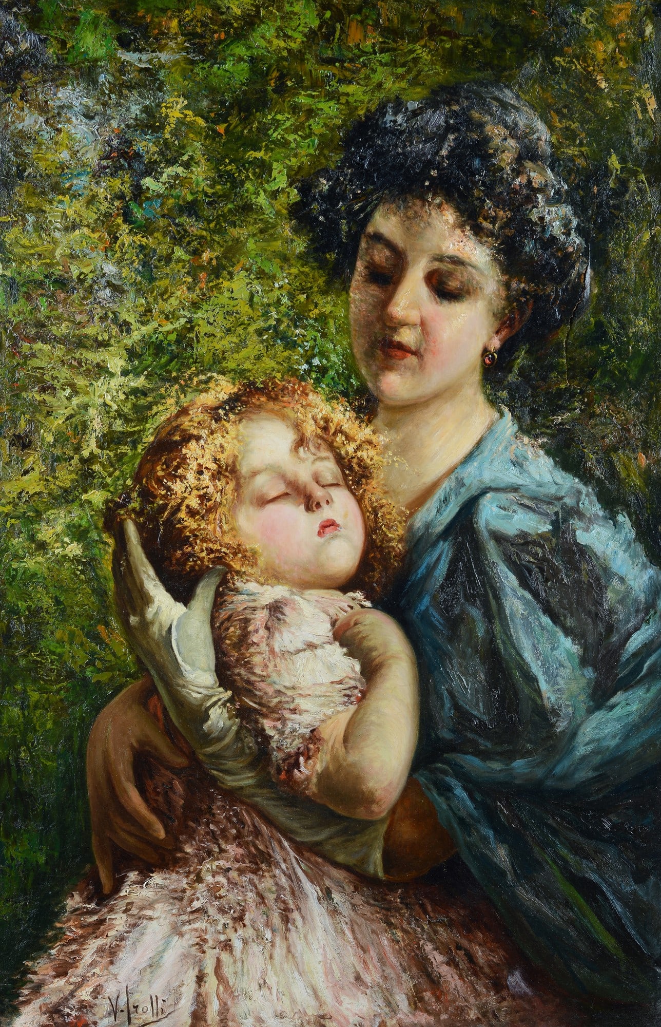 Vincenzo Irolli (Napoli, 1860 - 1949) - Madre e figlia (1 of 3)
