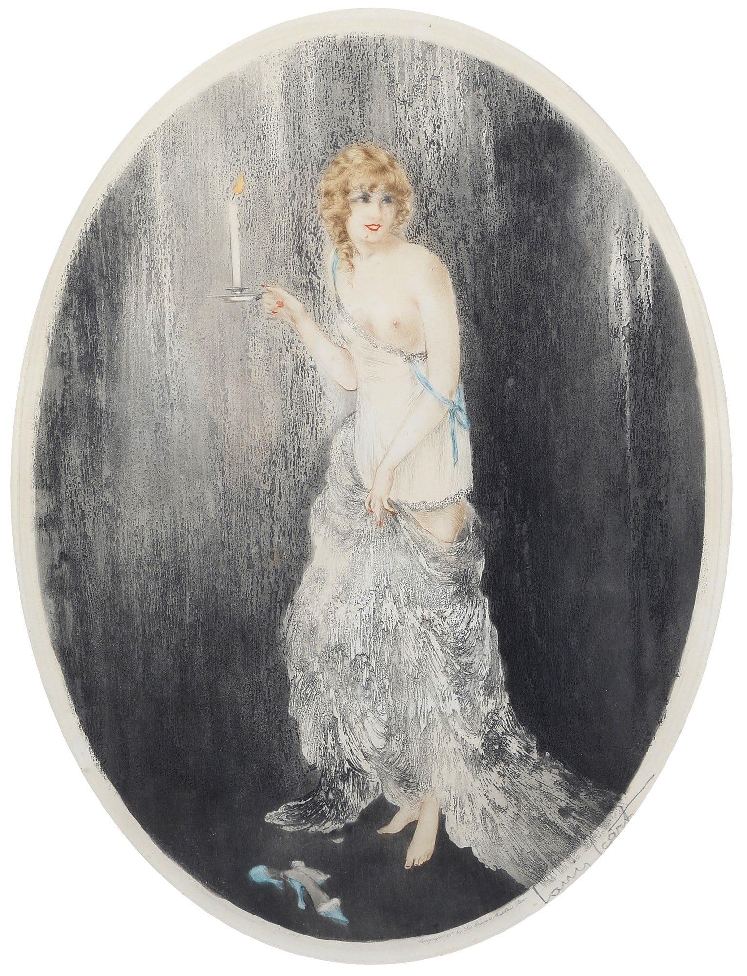Louis Icart (Tolosa, 1880 - Parigi, 1950) - Donna con candela (1 of 3)