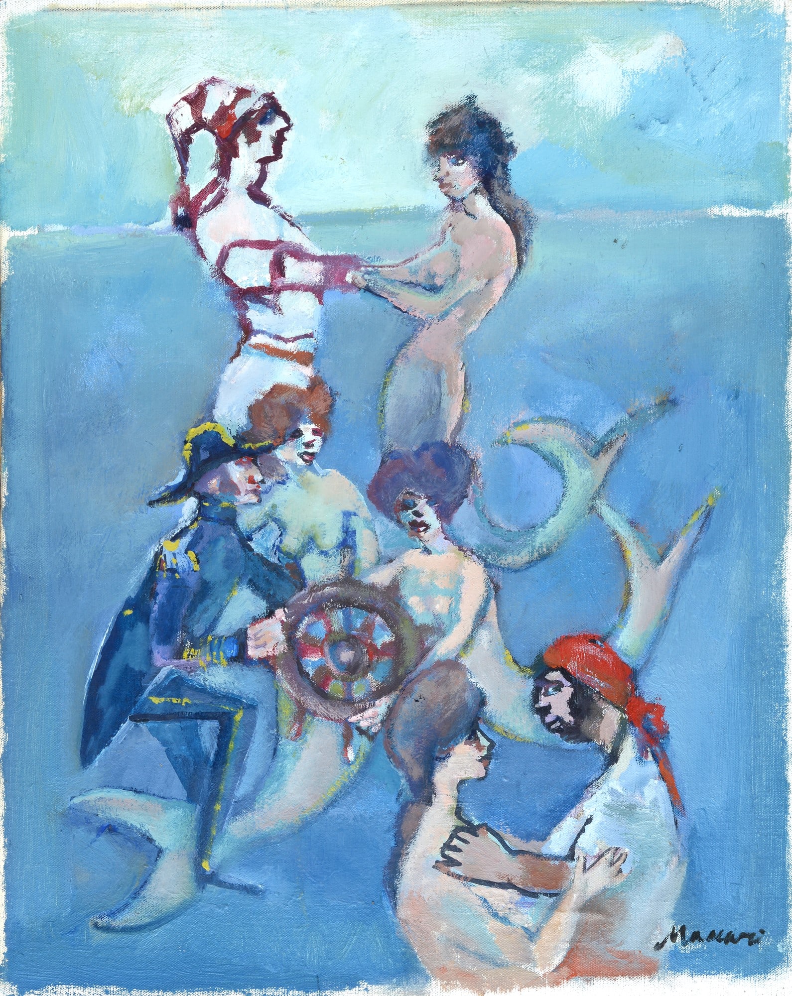Mino Maccari (Siena, 1898 - Roma, 1989) - Sirene a bordo, 1965 (1 of 3)
