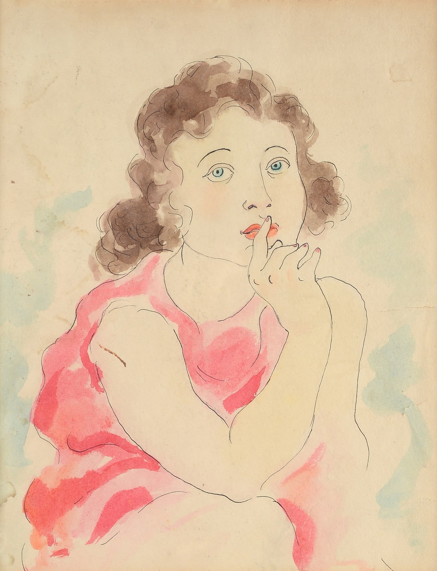 Aligi Sassu (Milano, 1912 - 2000) ? Ragazza (1 of 2)