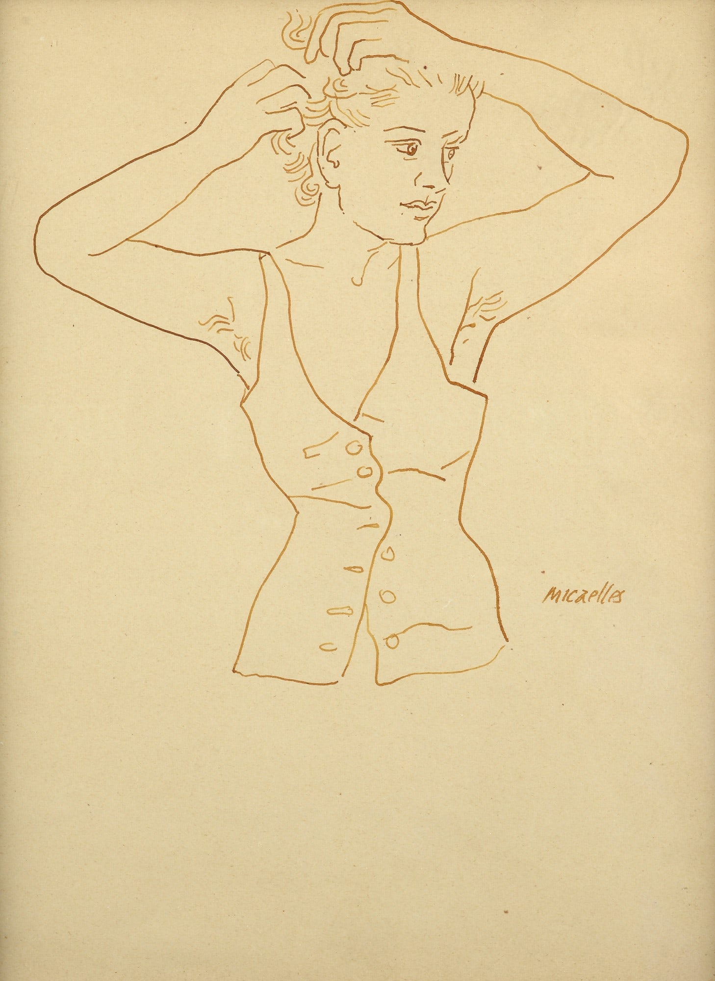 Micaelles (RAM) (Firenze, 1898 - 1976) - Ritratto femminile (1 of 2)