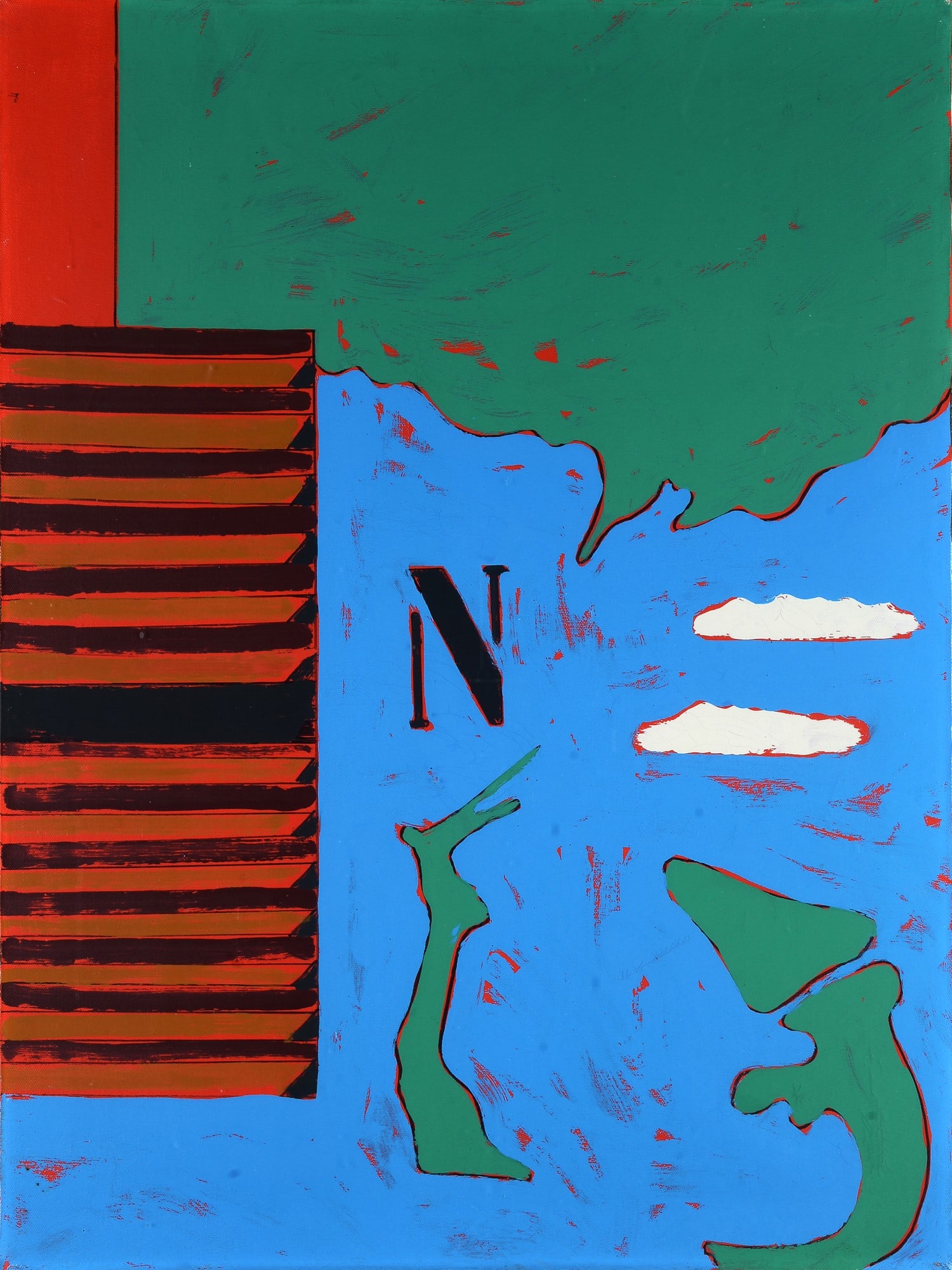 Tano Festa (Roma, 1938 - 1988) - Paesaggio con la N, 1973 (1 of 3)