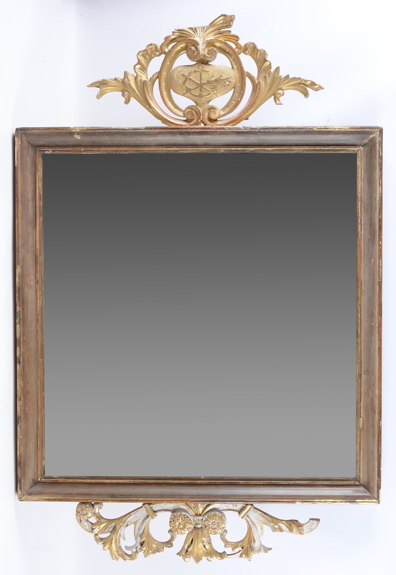 Specchiera: In legno intagliato e dorato, XVIII - XIX sec. cm. 86x62. cm. 43,5x34 (luce).