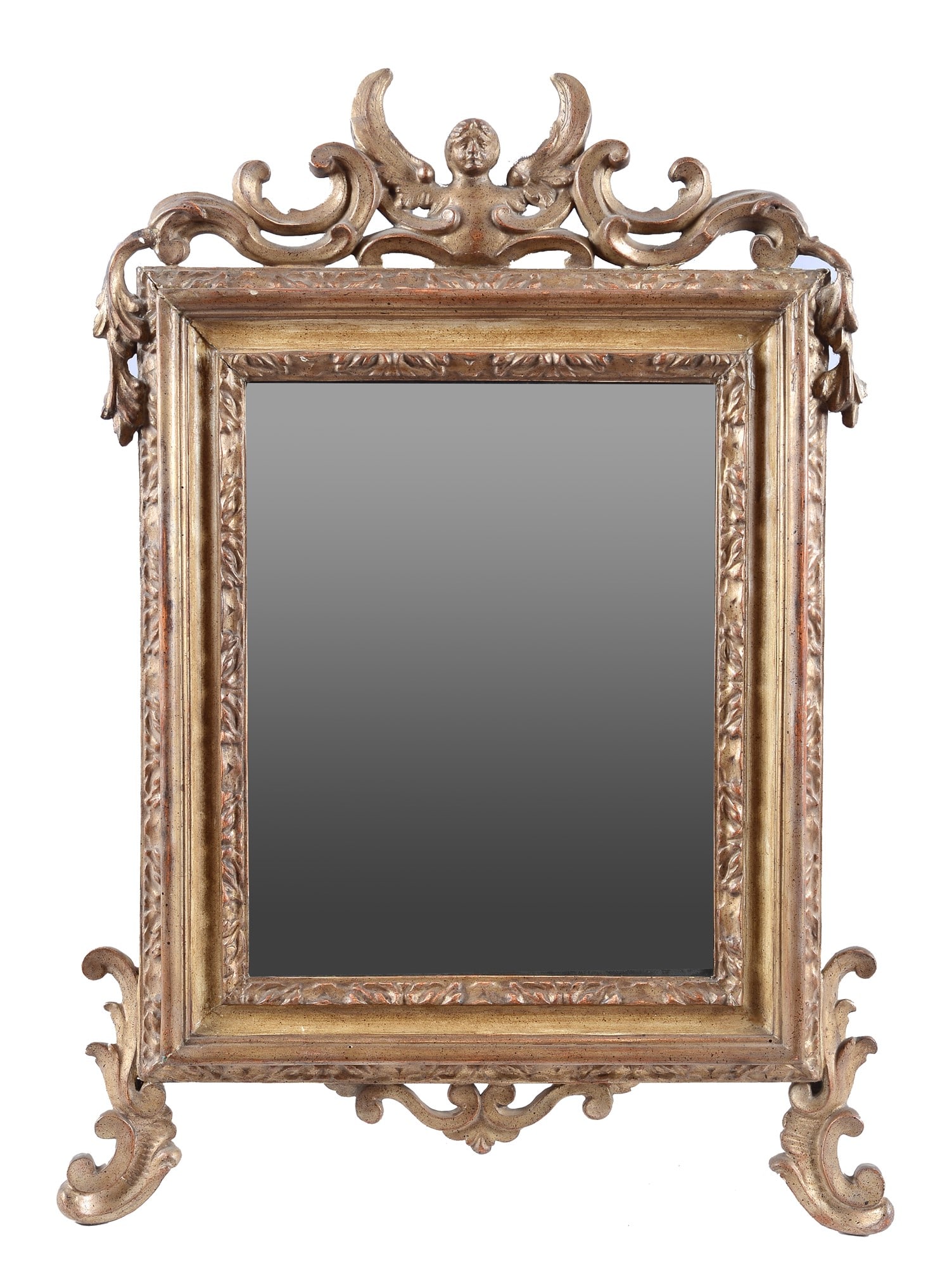 Specchio: In legno dipinto, dorato. XIX sec. cm. 147x100; cm. 89x86 (luce).?