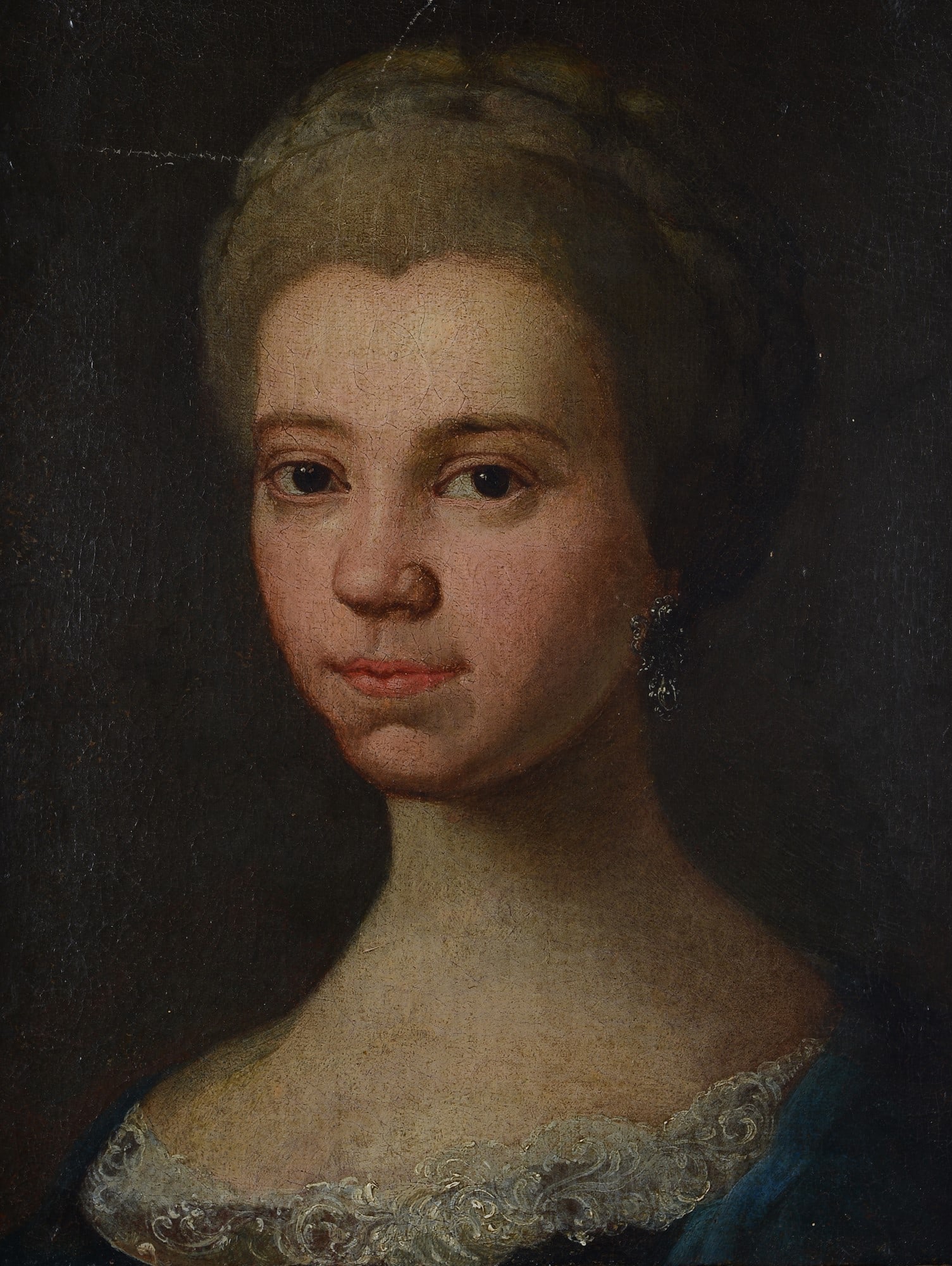 Alessandro Longhi (Venezia, 1733 - Venezia, 1813) - Ritratto di giovane donna: Olio su tela, cm. 40,5x32. Dichiarazione di autenticit? di Ferdinando Arisi, su foto.?