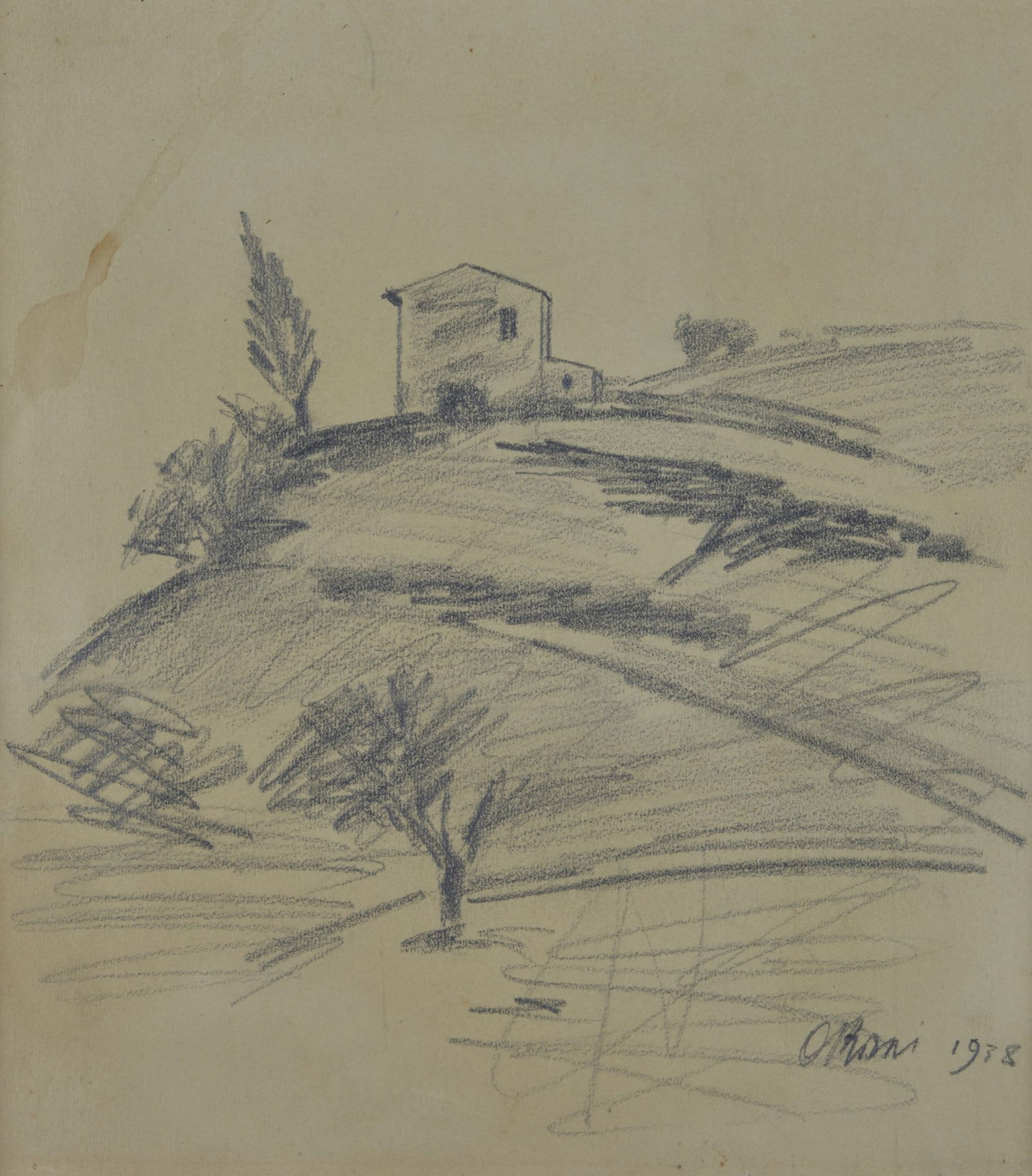 Ottone Rosai (Firenze, 1895 - Ivrea, 1957) - Casolare toscano, 1938 (1 of 2)