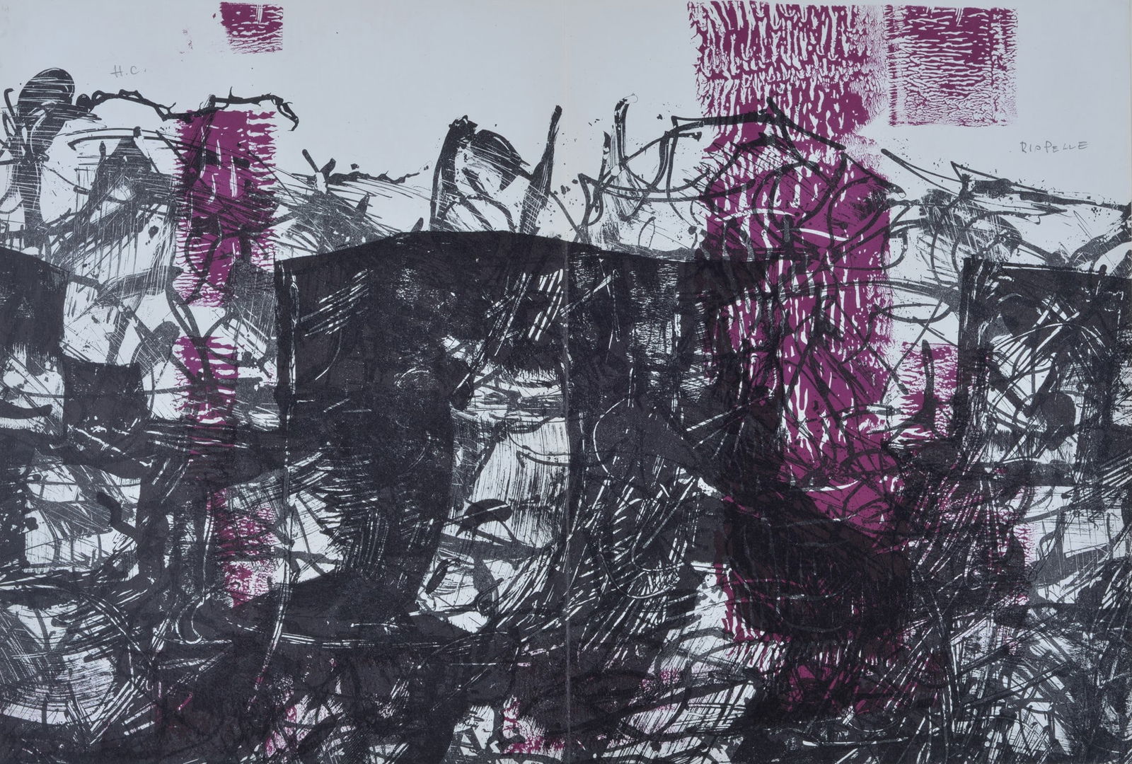 Jean-Paul Riopelle (Montreal, 1923 - Saint-Antoine-de-l'Isle-aux-Grues, 2002) - Composizione XVI - (1 of 3)