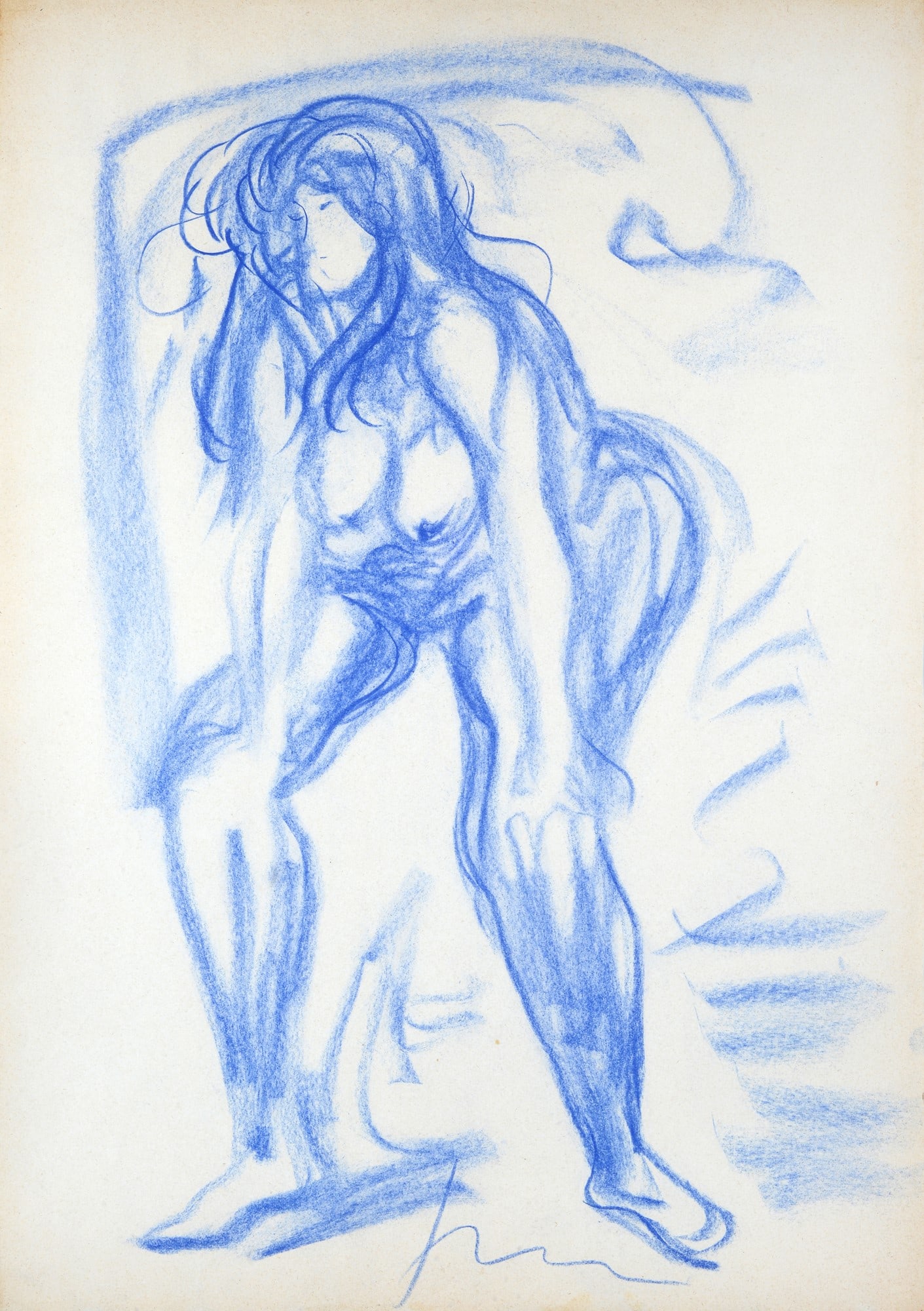 Lucio Fontana (Rosario di Santa F?, 1899 - Comabbio, 1968) - Nudo femminile (1 of 2)