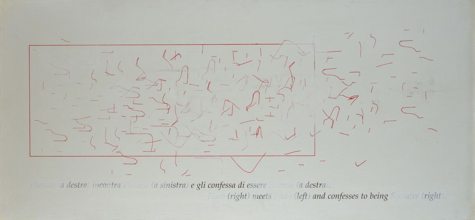Emilio Isgro' (Barcellona Pozzo di Gotto, 1937) - Plato Platone, 2006: Acrilico su tela riportata su tavola, cm. 150x70. Sul verso: timbro dell'autore con dati dell'opera, firma e n. di archivio A137. Autentica dell'autore su foto. l'opera sar? pubblicata sul catalogo ra