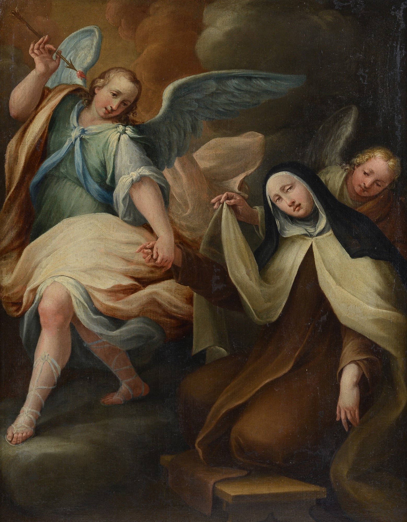 Scuola Lombarda, XVII sec. - Estasi di Santa Teresa: Olio su tela, cm. 90x120.