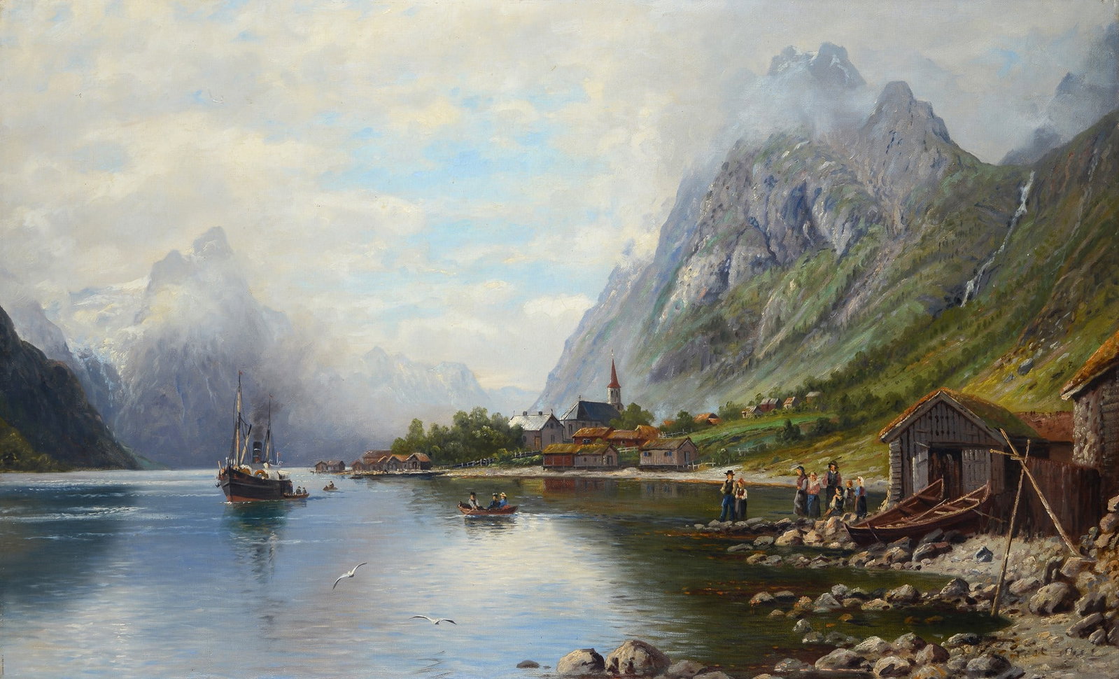 Scuola Nordeuropea, XIX sec. - Paesaggio montano (1 of 2)
