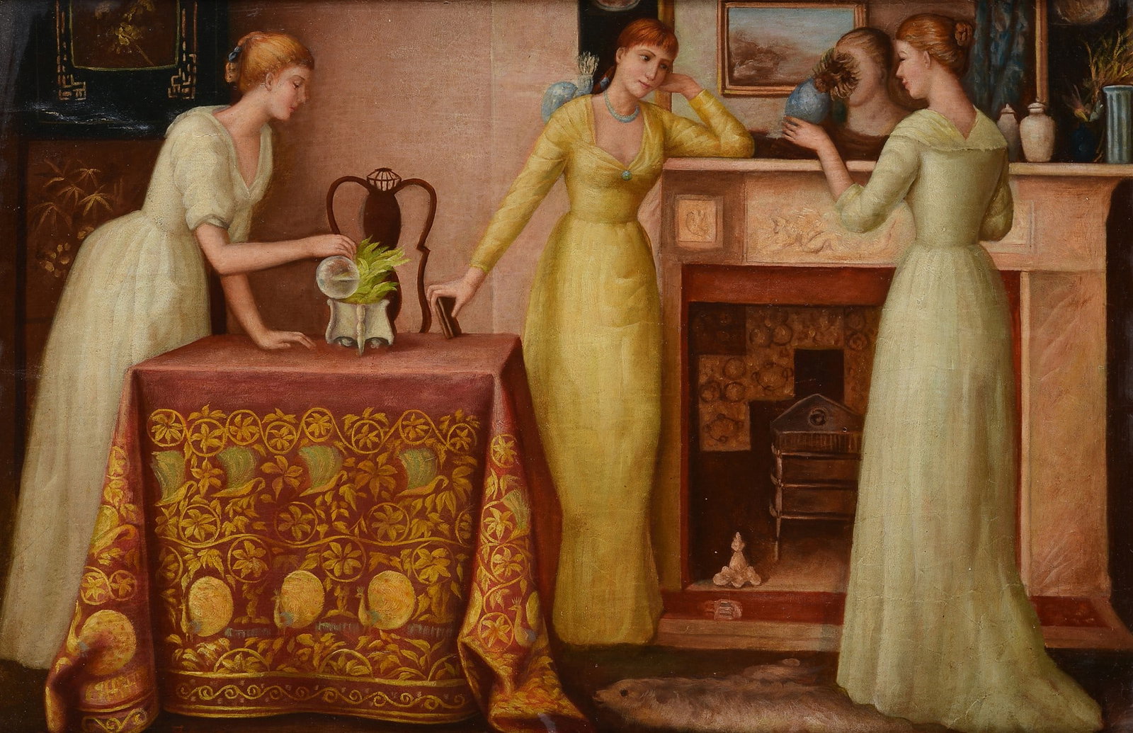 Anonimo, XIX - XX sec. - Tre donne in un interno (1 of 3)