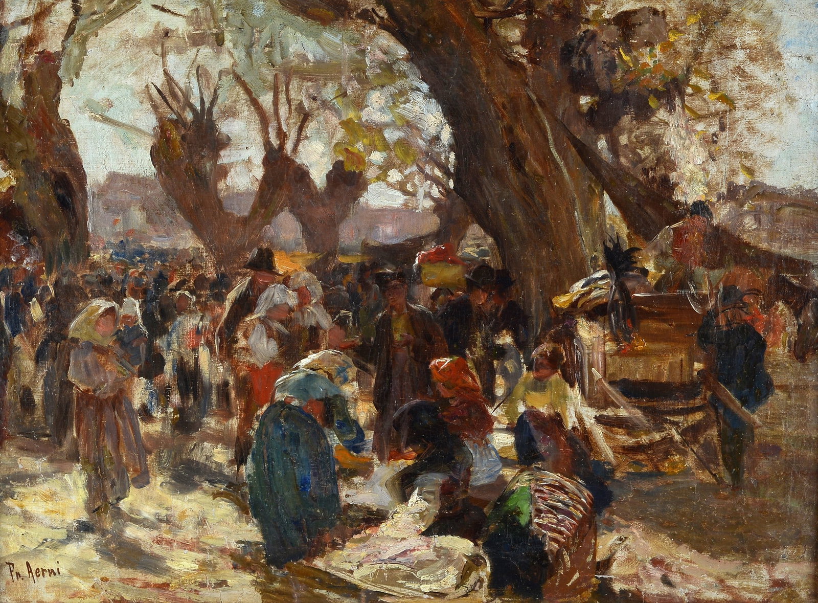 Franz Theodor Aerni (Aarburg, 1853 - 1918) - Mercato (1 of 3)