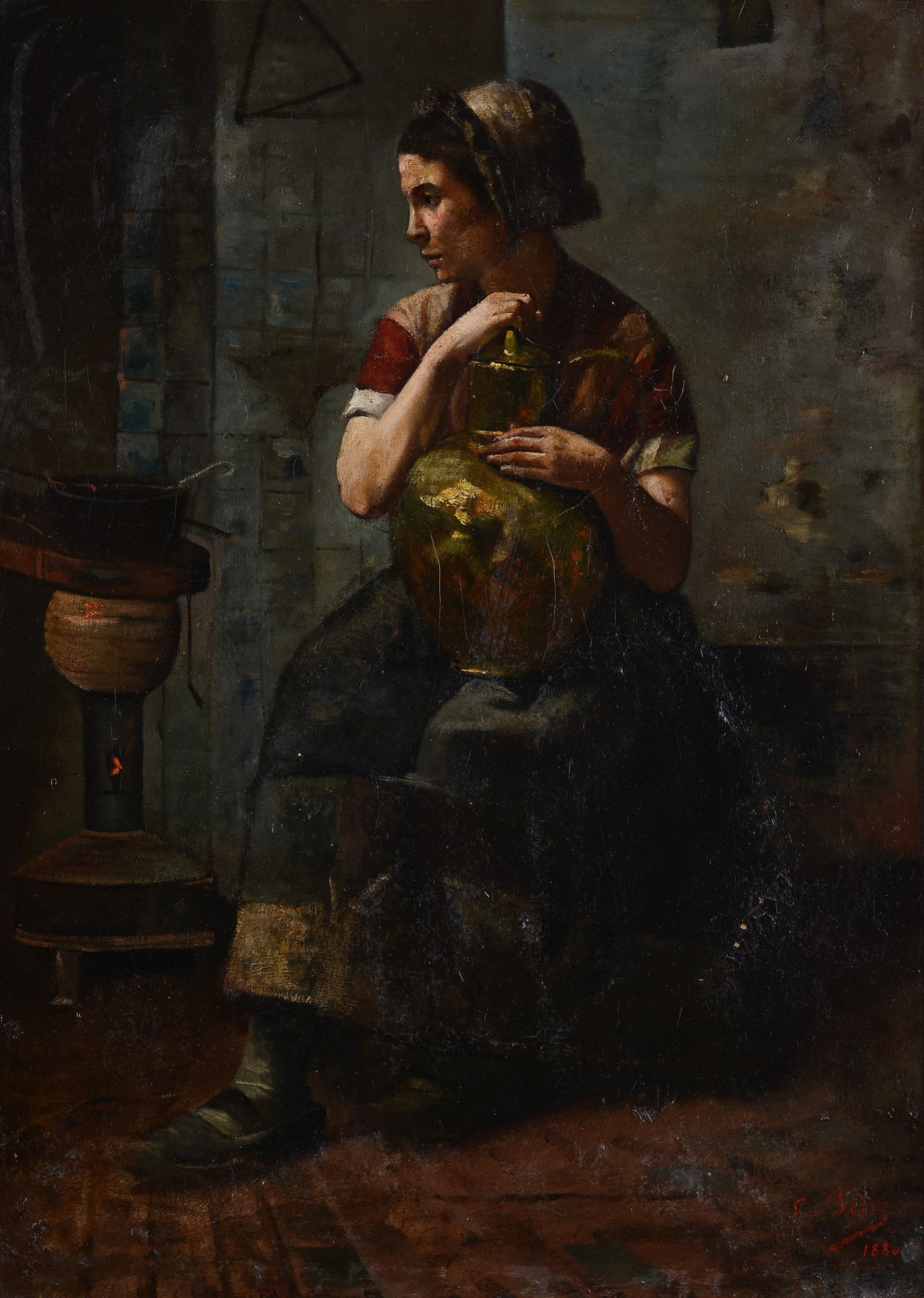 Anonimo, XIX sec. - Ragazza seduta, 1880 (1 of 3)