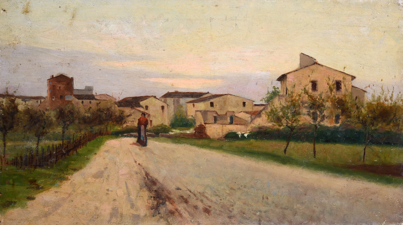 Anonimo, XIX sec. - Strada con figura (1 of 3)
