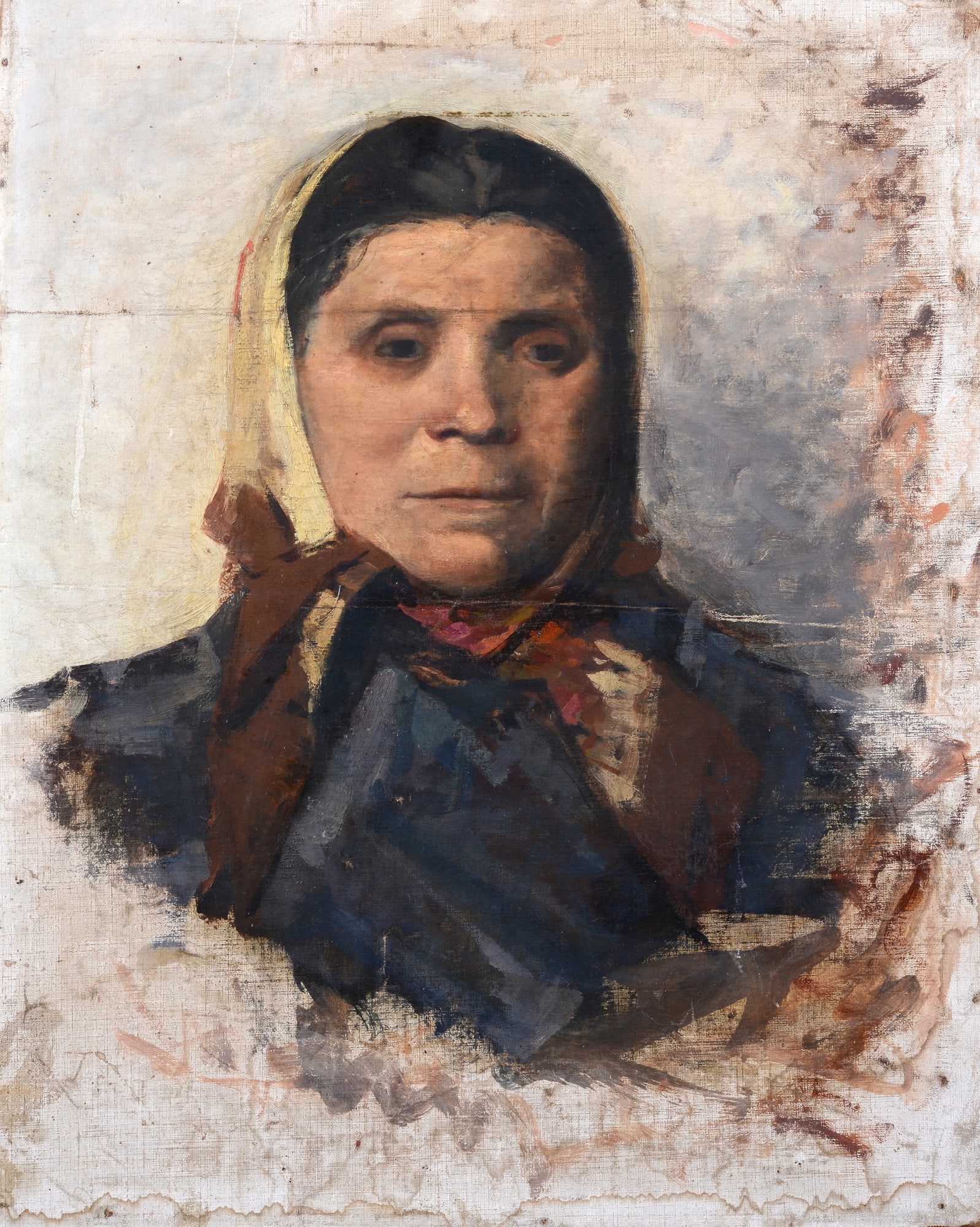 Anonimo, XIX sec. - Signora con foulard (1 of 3)