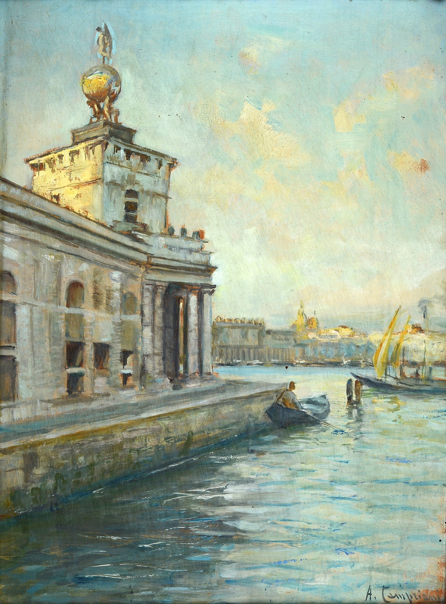 Alceste Campriani (Terni, 1848 - Lucca, 1933) - La Punta della Dogana (1 of 3)