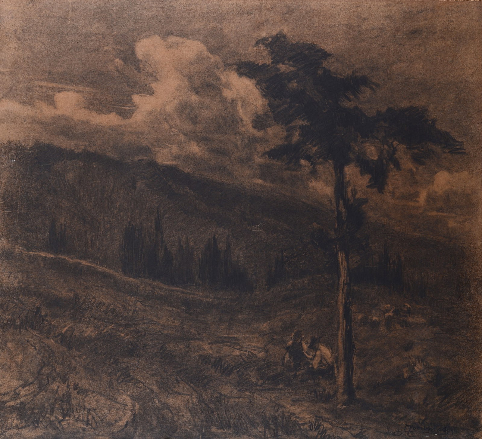 Ludovico Tommasi (Livorno, 1866 - Firenze, 1941) - In riposo tra i campi (1 of 3)