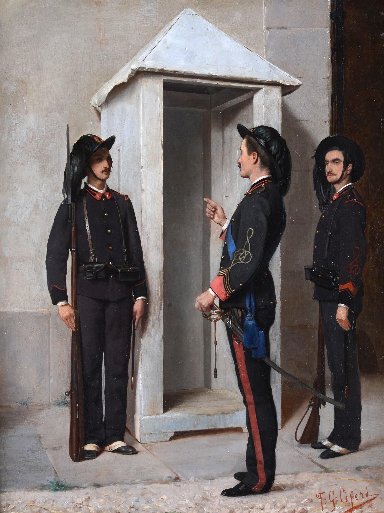 Francesco Ciseri (Firenze, 1853 - 1933) - Bersaglieri (1 of 3)