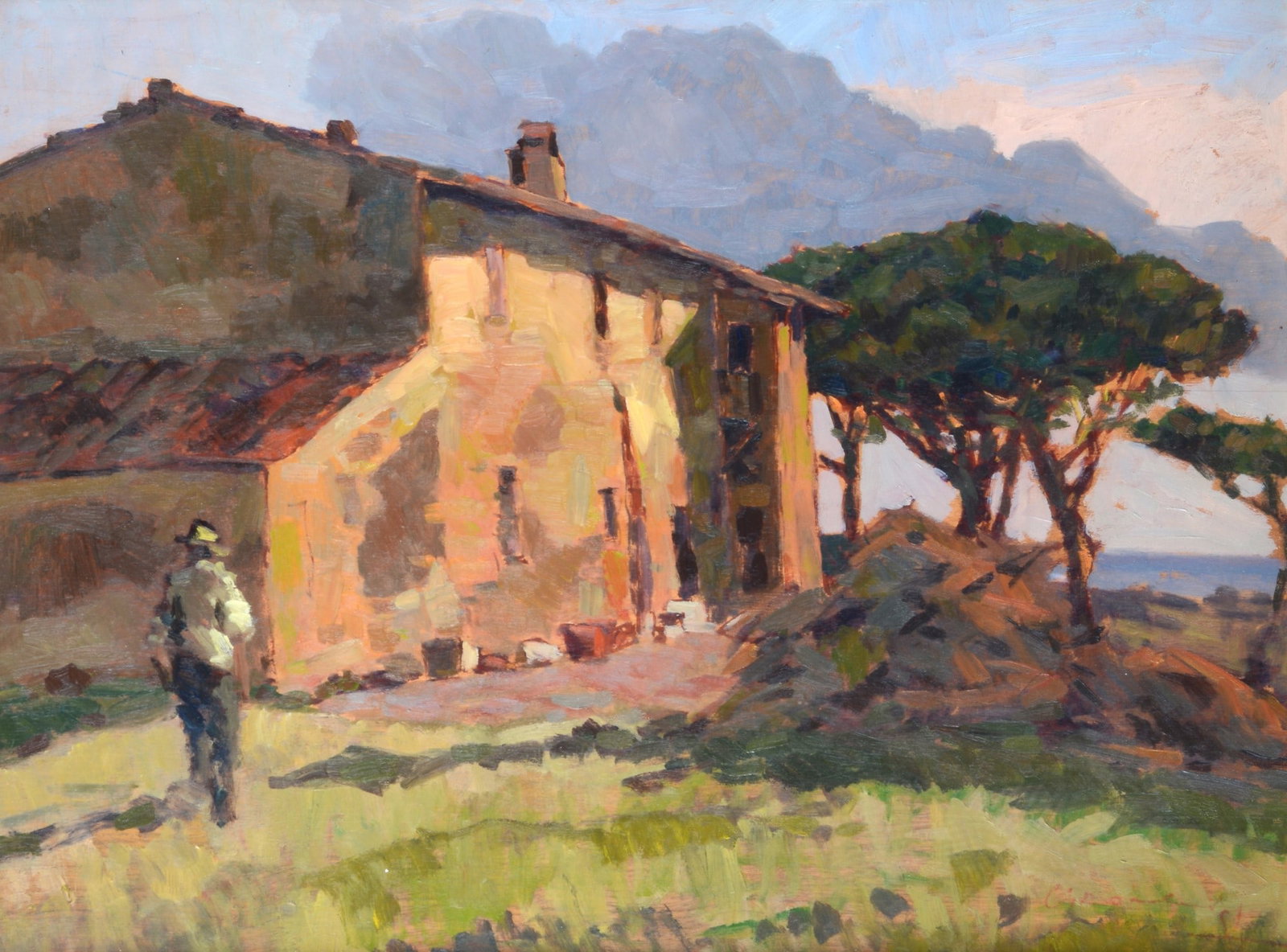 Carlo Domenici (Livorno, 1898 - 1981) - Casolare e figura (1 of 3)