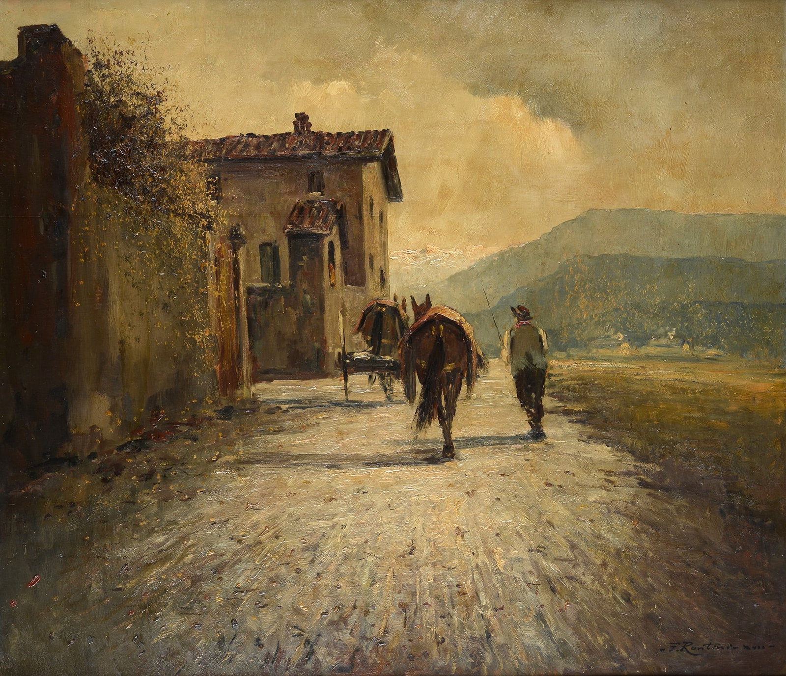 Ferruccio Rontini (Firenze, 1893 - Livorno, 1964) - Ritorno al paese, 1934 (1 of 3)