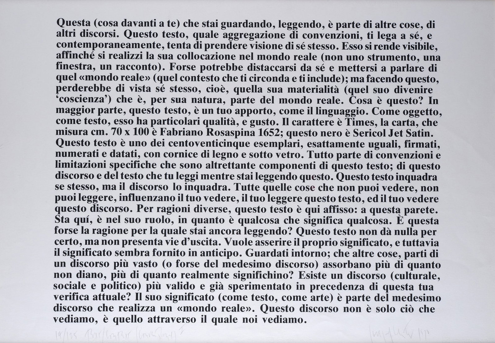 Joseph Kosuth (Toledo, USA, 1945) - Text-Context, 1978 (1 of 2)