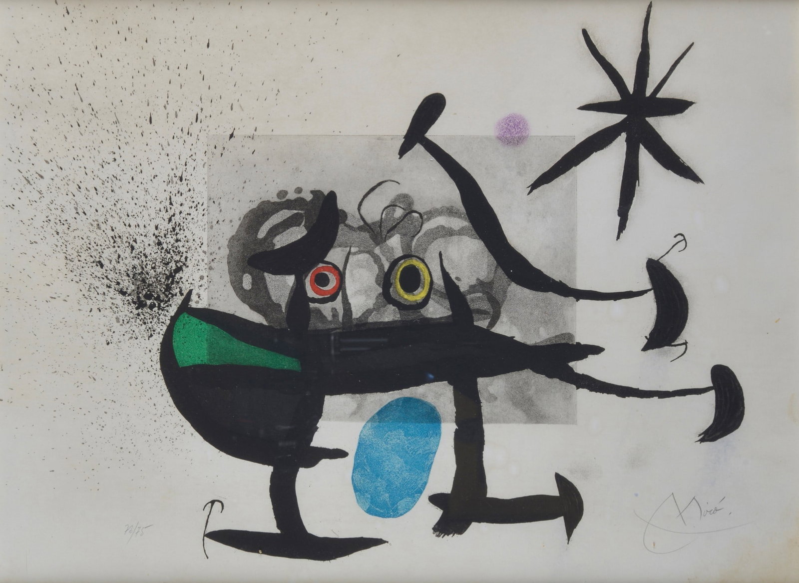 Joan Mir? (Montroig, 1893 - Palma di Mallorca, 1983) - L'invention du Regard, 1970 (1 of 2)
