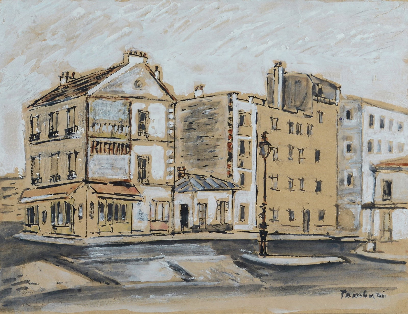 Orfeo Tamburi (Jesi , 1910 - Parigi, 1994) - Strada di Parigi, 1951 (1 of 2)